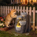 Outsunny 4-Tier Bowl Water Feature, Outdoor Water Fountain with LED Lights
