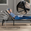 Outsunny Folding Sun Lounger, 5-Position Adjustable Sun Sunbed