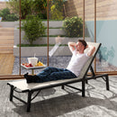 Outsunny Folding Sun Lounger, 5-Position Adjustable Sun Sunbed