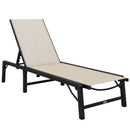 Outsunny Folding Sun Lounger, 5-Position Adjustable Sun Sunbed