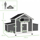 PawHut Chicken Coop With Nesting Box, Openable Top, Pull-Out Tray, Grey