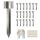 Outsunny 20 Pack Railway Sleeper Brackets, 41 Cm Galvanised Sleeper Stakes
