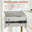 HOMCOM Makeup Vanity Desk Set With Lighting Mirror, Stool, Drawers, White