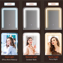 HOMCOM Makeup Vanity Desk Set With Lighting Mirror, Stool, Drawers, White