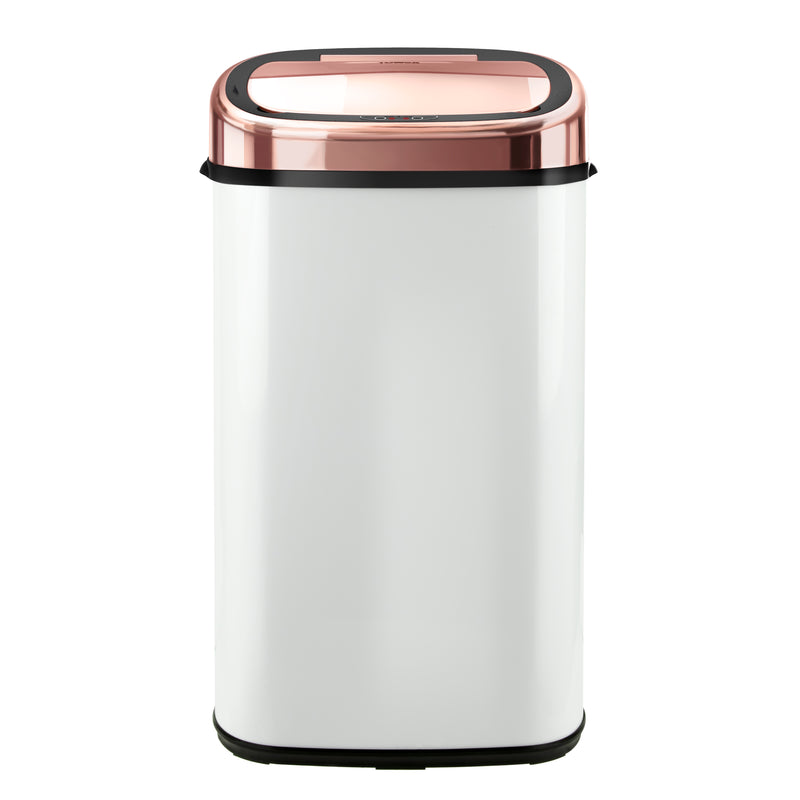 Tower Square Sensor Bin 58L Rose Gold  - White