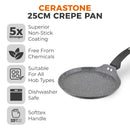 Tower Cerastone Crepe Pan 25cm  - Graphite