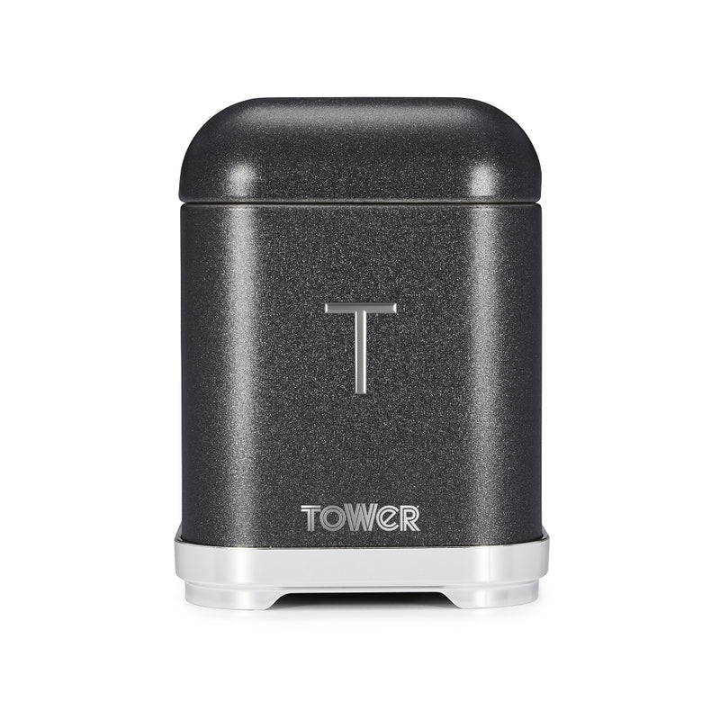 Tower Glitz Set of 3 Canisters Noir  - Black