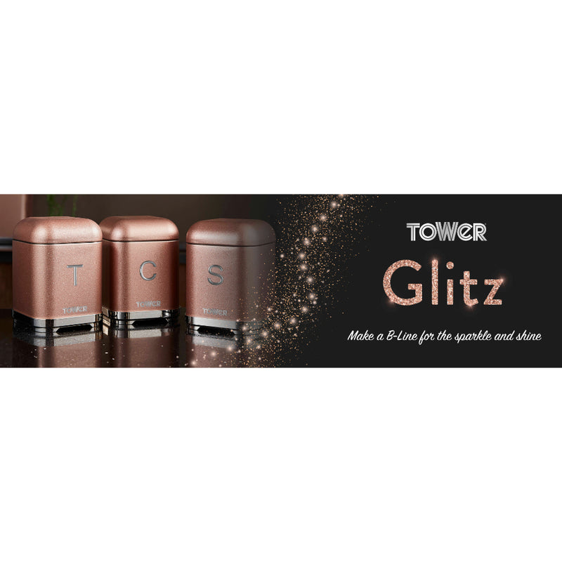 Tower Glitz Set of 3 Canisters  - Pink