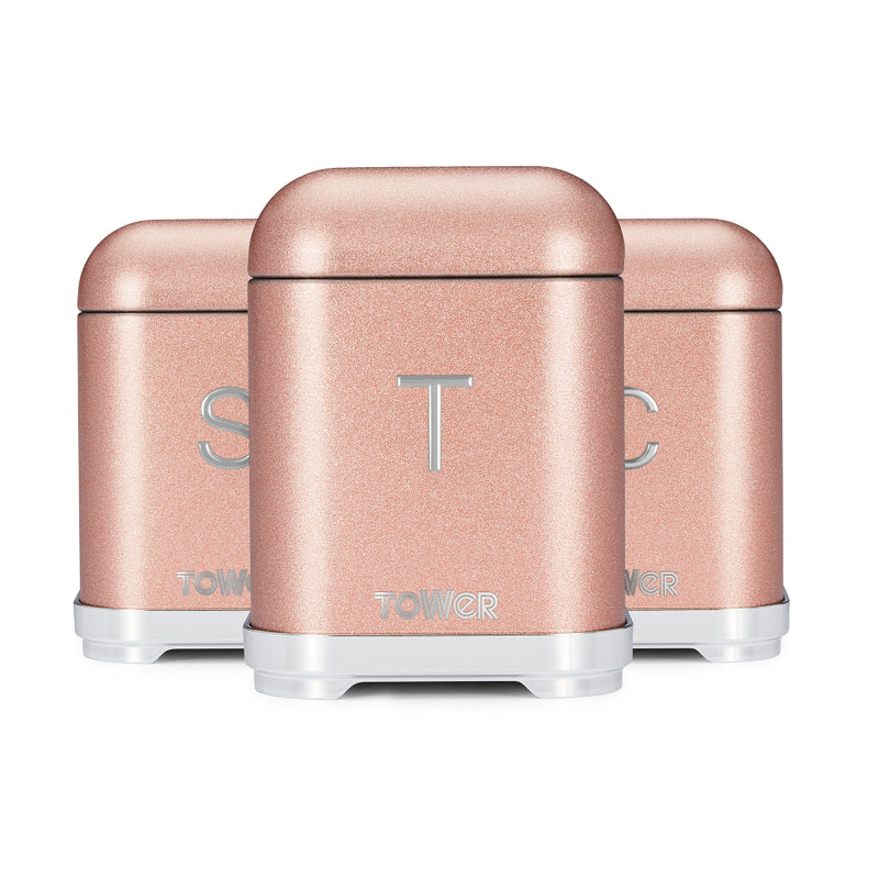 Tower Glitz Set of 3 Canisters  - Pink