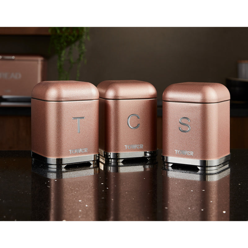 Tower Glitz Set of 3 Canisters  - Pink