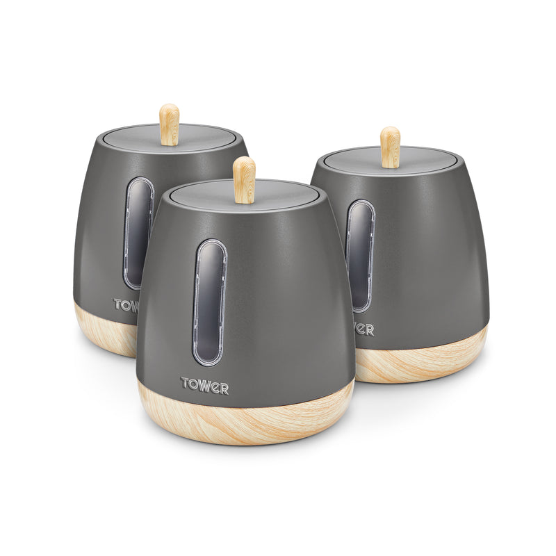 Tower Scandi Set of 3 Canisters  - Grey