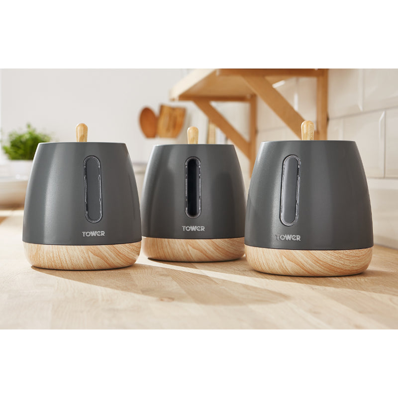 Tower Scandi Set of 3 Canisters  - Grey