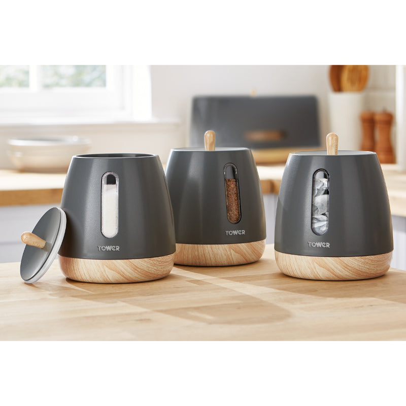 Tower Scandi Set of 3 Canisters  - Grey