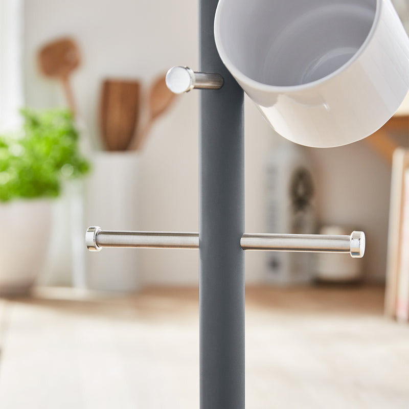 Tower Scandi 6 Cup Mug Tree  - Grey