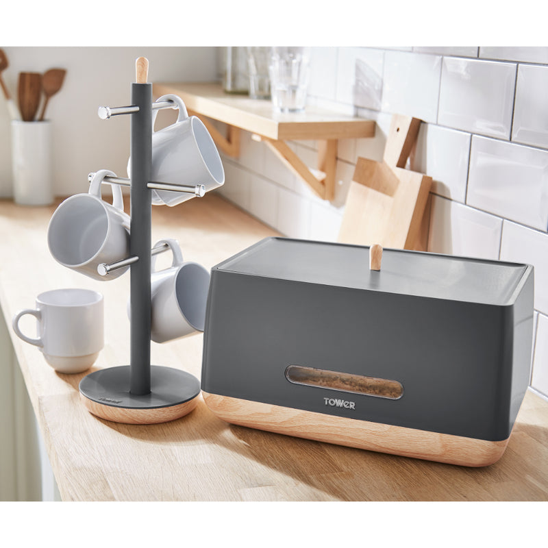 Tower Scandi 6 Cup Mug Tree  - Grey