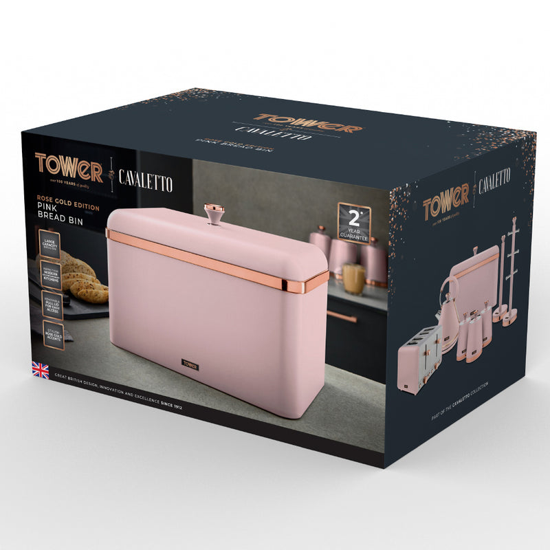 Tower Cavaletto Bread Bin  - Pink