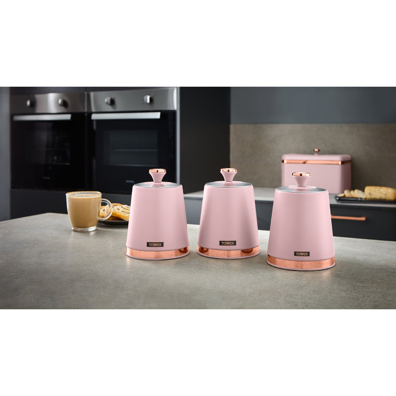 Tower Cavaletto Set of 3 Canisters  - Pink