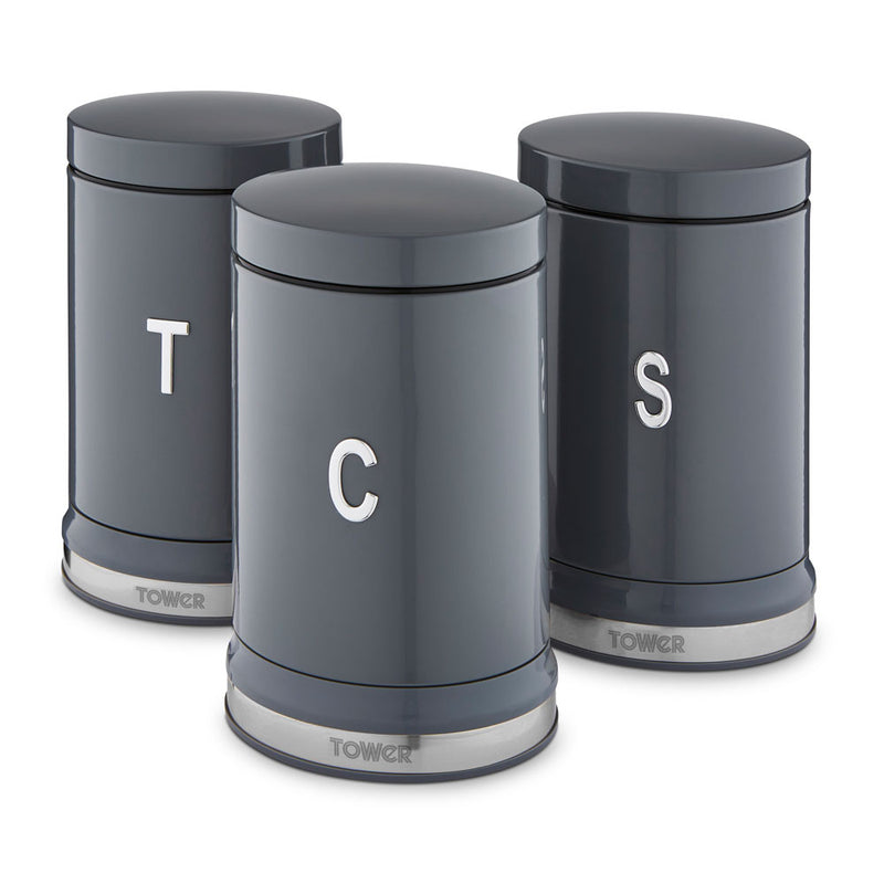 Tower Belle Set of 3 Canisters  - Graphite