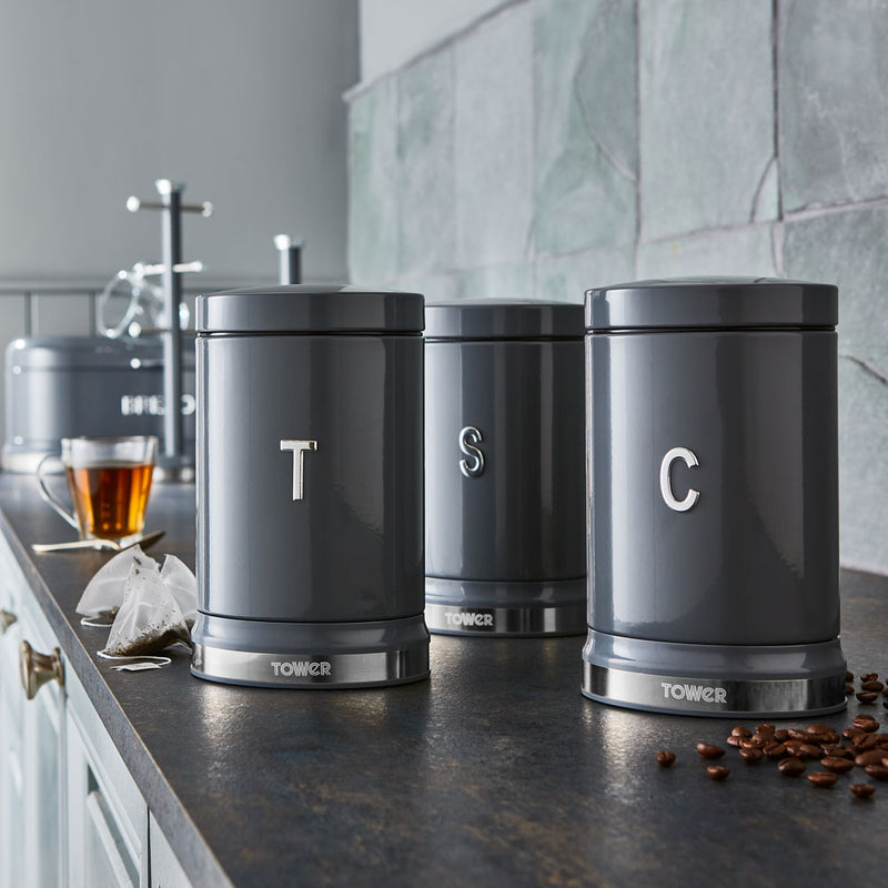 Tower Belle Set of 3 Canisters  - Graphite