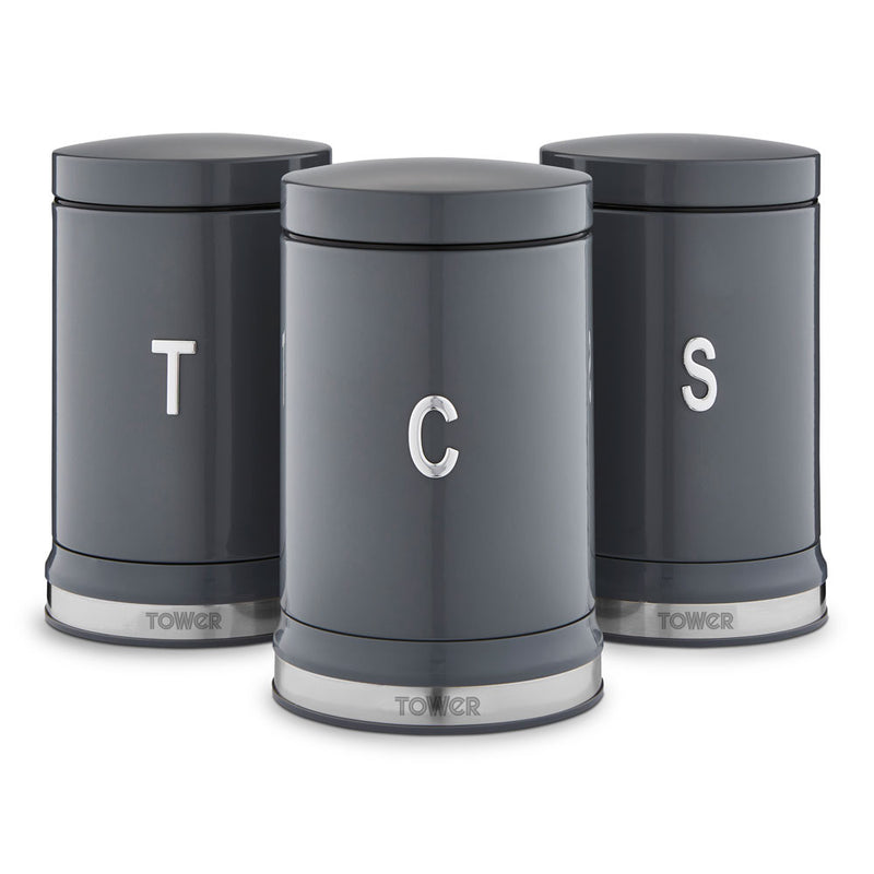Tower Belle Set of 3 Canisters  - Graphite