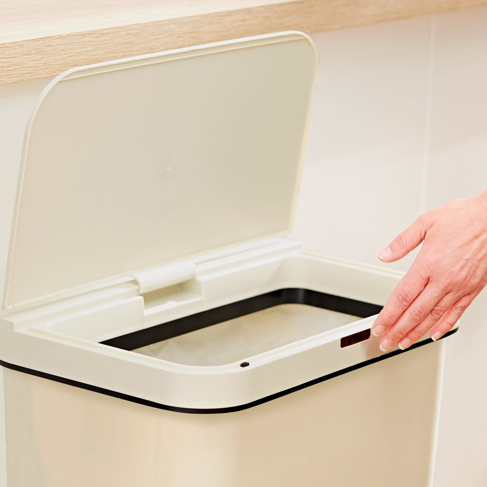 Tower Rectangular Sensor Bin 50L Cream