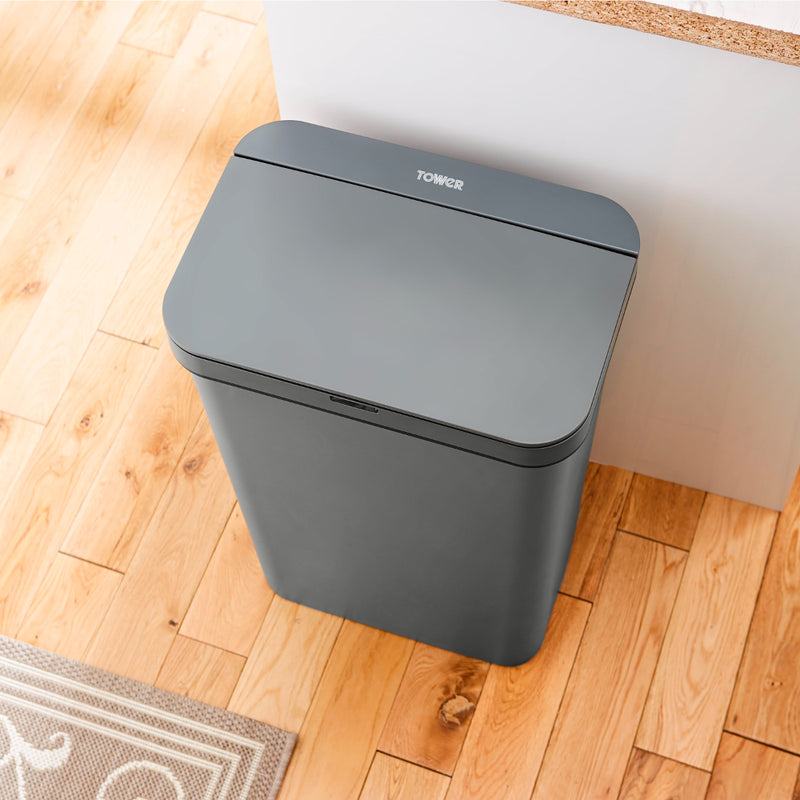 Tower Rectangular Sensor Bin 50L  - Grey