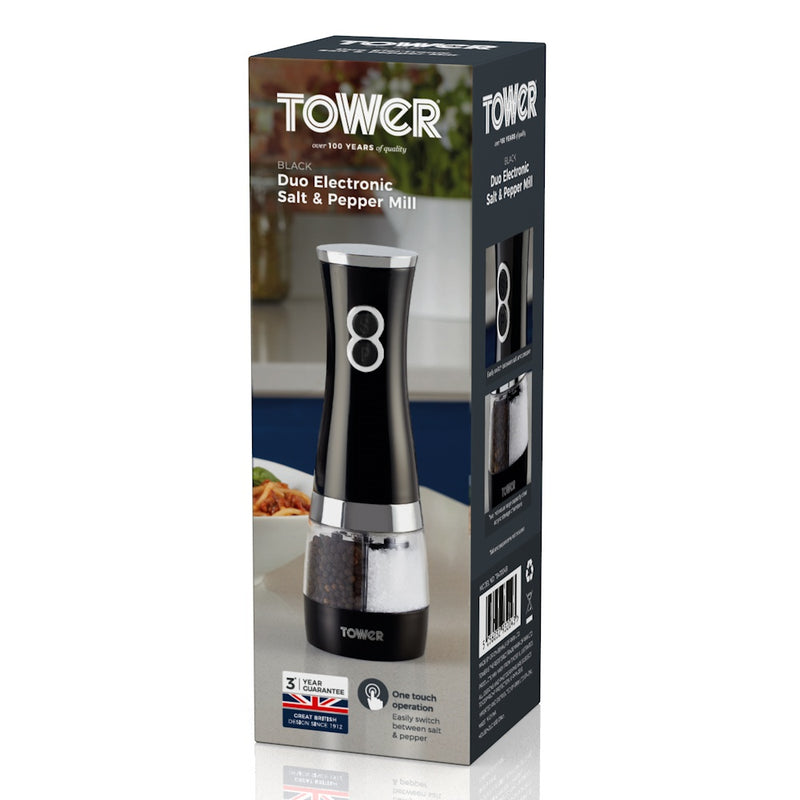 Tower Duo Electric Salt & Pepper Mill  - Black