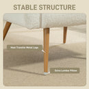 HOMCOM Teddy Fleece Upholstered Accent Chair with Metal Legs, Cream White