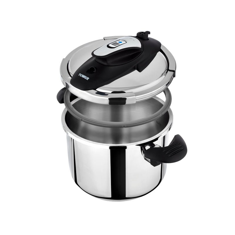 Tower One-Touch Ultima Pressure Cooker 6L 22cm  - Steel