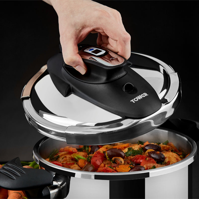 Tower One-Touch Ultima Pressure Cooker 6L 22cm  - Steel