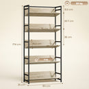 HOMCOM Bookcase Anti-Slip Design 5-Tier Oak