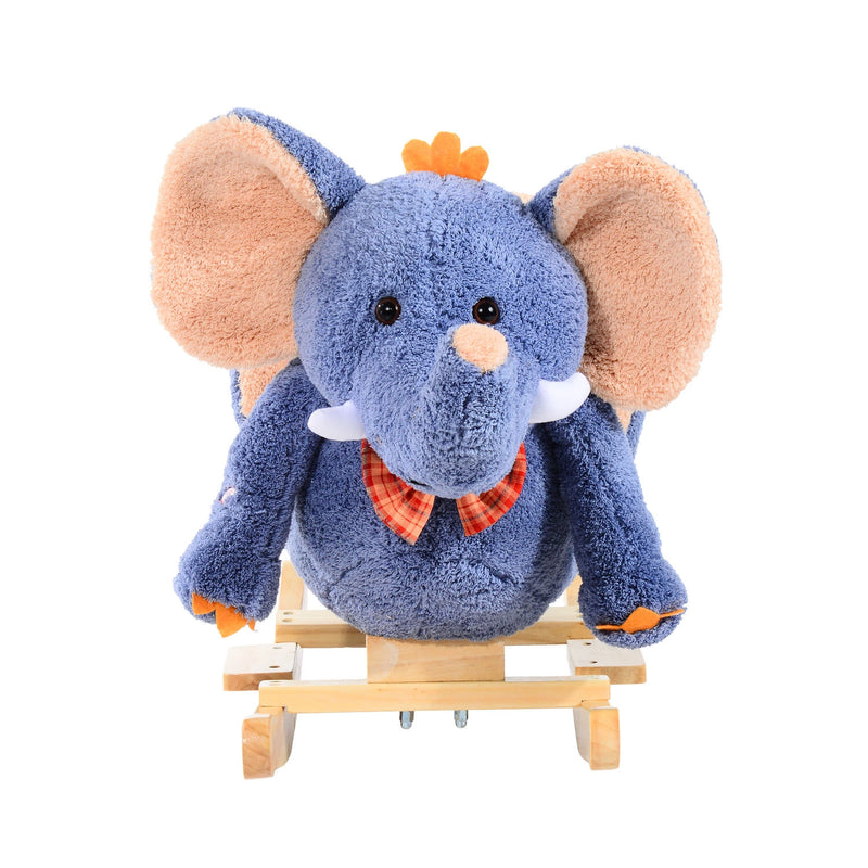 HOMCOM Children Rocking  Elephant-Blue/Beige