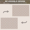 Outsunny 274 X 182 Cm Reversible Outdoor RV Rug Floor Mat, Coffee And White