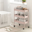 HOMCOM 3-Tier Storage Trolley, Storage Cart With Mesh Backets, Wheels