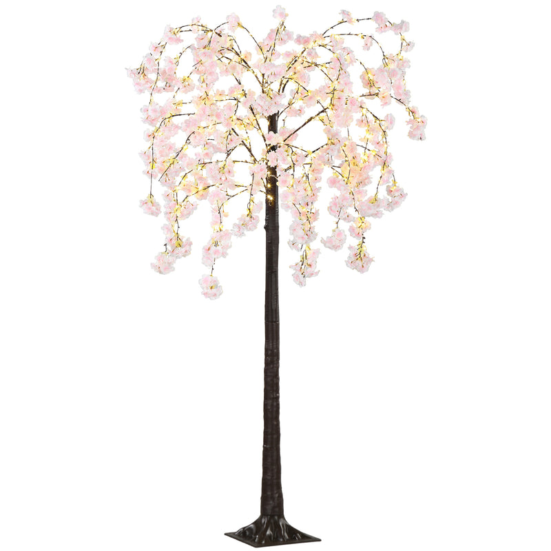 HOMCOM 180cm Cherry Blossom Tree Light with 350 LED Lights Fake Sakura Tree
