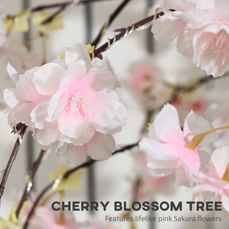 HOMCOM 180cm Cherry Blossom Tree Light with 350 LED Lights Fake Sakura Tree