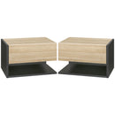 HOMCOM Modern Bedside Table Set of 2 with Drawer and Shelf
