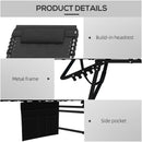 Outsunny 2 Pieces Foldable Sun Lounger Set with Padded Seat, Black