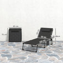 Outsunny 2 Pieces Foldable Sun Lounger Set with Padded Seat, Black