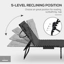 Outsunny 2 Pieces Foldable Sun Lounger Set with Padded Seat, Black