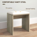 HOMCOM Dressing Table with Mirror and Stool, Makeup Desk for Bedroom