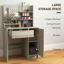 HOMCOM Dressing Table with Mirror and Stool, Makeup Desk for Bedroom