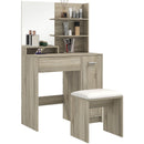 HOMCOM Dressing Table with Mirror and Stool, Makeup Desk for Bedroom
