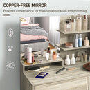 HOMCOM Dressing Table with Mirror and Stool, Makeup Desk for Bedroom