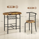 HOMCOM Breakfast Bar Table And Stools Set, Dining Room Set With Shelf
