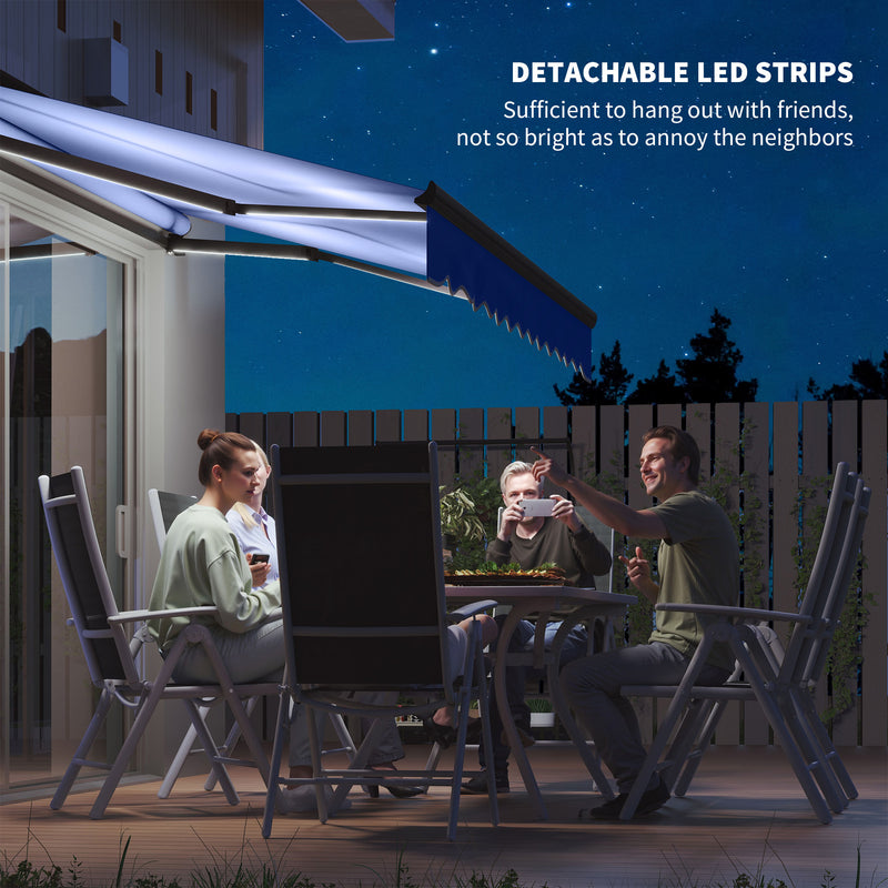 Outsunny 3 X 2.5m Electric Awning With LED Light And Remote Controller