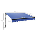 Outsunny 3 X 2.5m Electric Awning With LED Light And Remote Controller