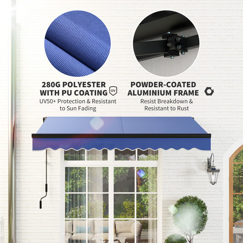 Outsunny 3 X 2.5m Electric Awning With LED Light And Remote Controller