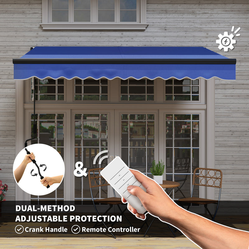 Outsunny 3 X 2.5m Electric Awning With LED Light And Remote Controller