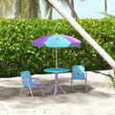 Outsunny Kids Bistro Table and Chair Set w/ Fairy Theme, Adjustable Parasol